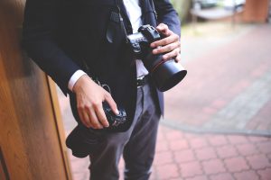 wedding photographer with camera